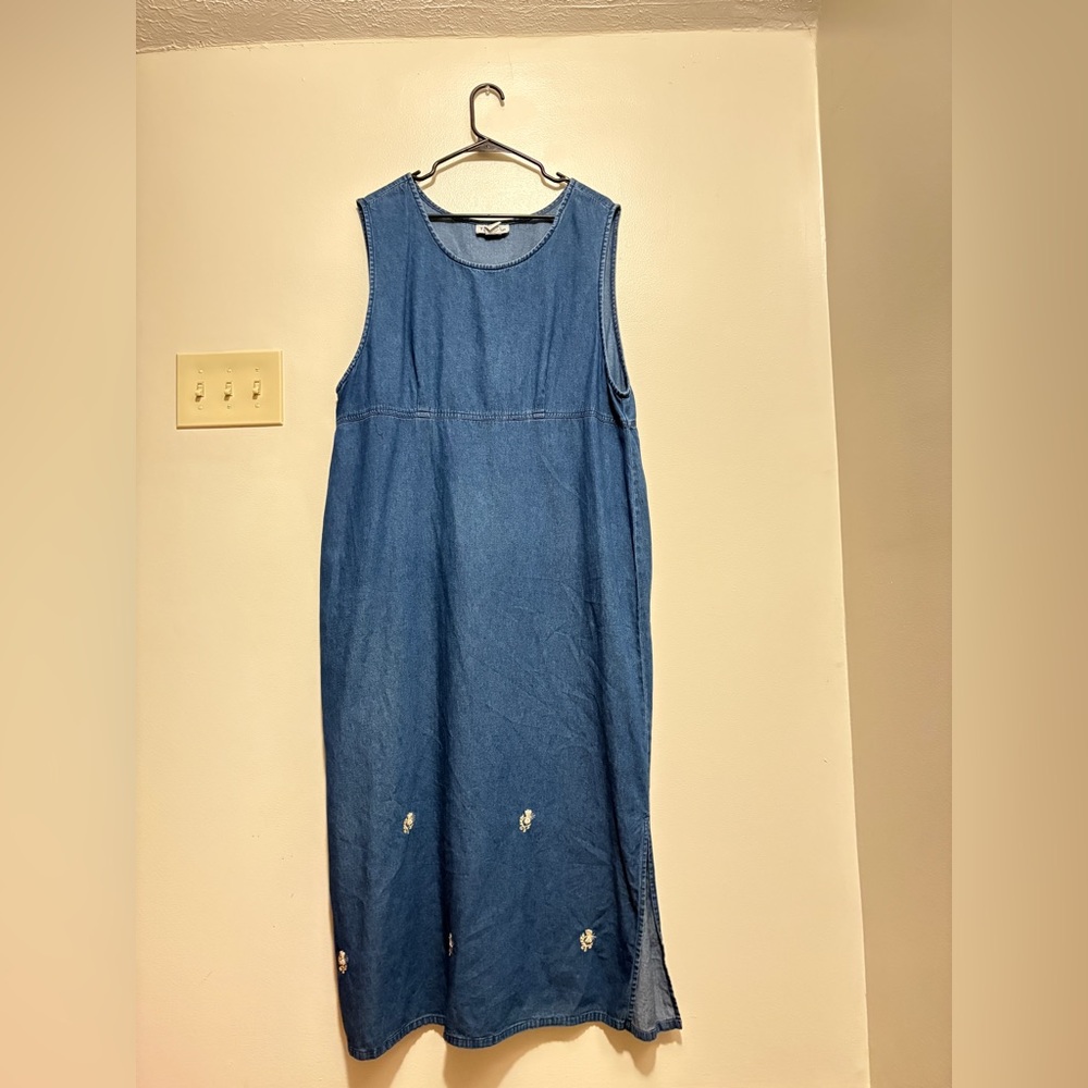 Blue Embellished Midi Sundress
